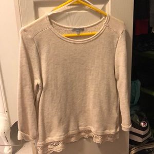 Barely worn sweater with lace detailing